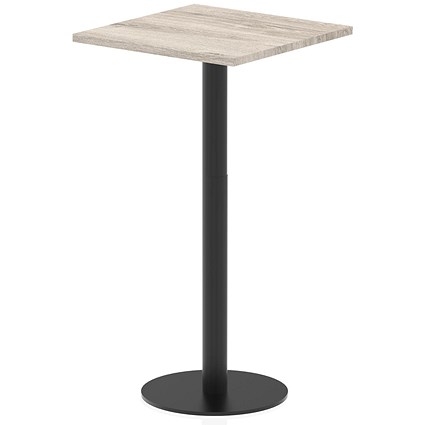 Italia Poseur Square Table, 600mm Wide, 1145mm High, Grey Oak