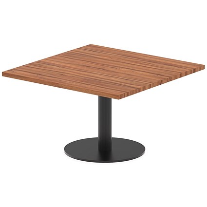 Italia Poseur Square Table, 800mm Wide, 475mm High, Walnut