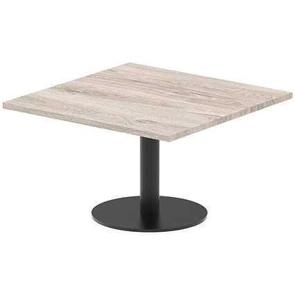 Italia Poseur Square Table, 800mm Wide, 475mm High, Grey Oak