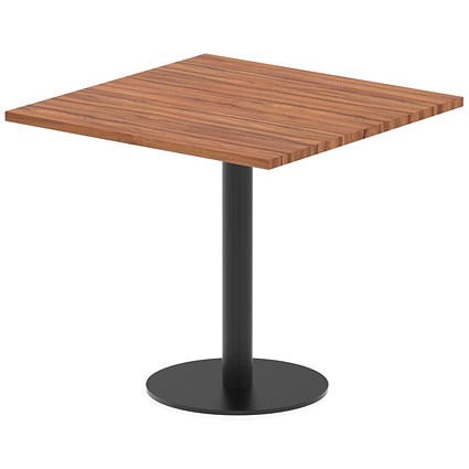 Italia Poseur Square Table, 800mm Wide, 720mm High, Walnut