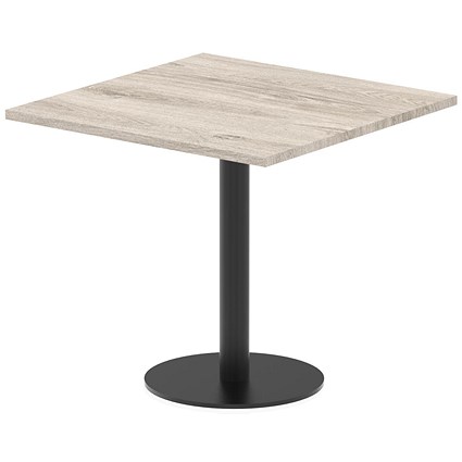 Italia Poseur Square Table, 800mm Wide, 720mm High, Grey Oak