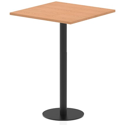 Italia Poseur Square Table, 800mm Wide, 1145mm High, Oak