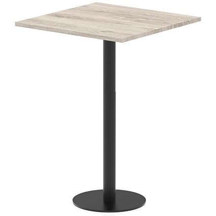 Italia Poseur Square Table, 800mm Wide, 1145mm High, Grey Oak
