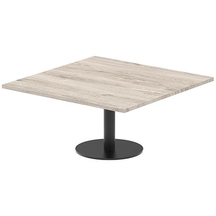 Italia Poseur Square Table, 1000mm Wide, 475mm High, Grey Oak