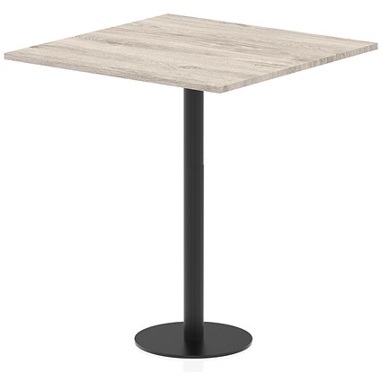 Italia Poseur Square Table, 1000mm Wide, 1145mm High, Grey Oak