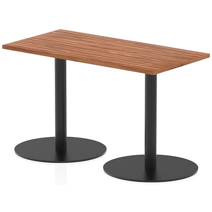 Italia Poseur Rectangular Table, 1200x600x720mm, Walnut