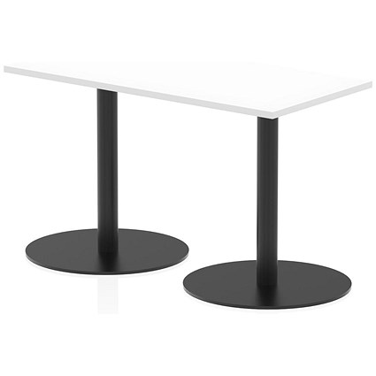 Italia Poseur Rectangular Table, 1200x600x720mm, White