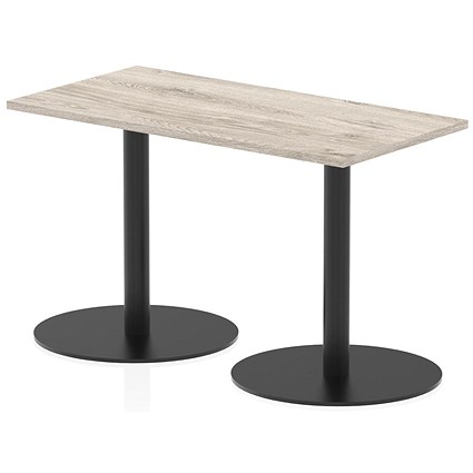 Italia Poseur Rectangular Table, 1200x600x720mm, Grey Oak
