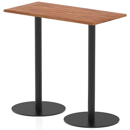 Italia Poseur Rectangular Table, 1200x600x1145mm, Walnut