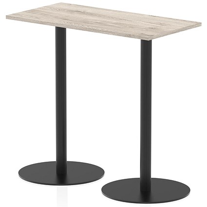 Italia Poseur Rectangular Table, 1200x600x1145mm, Grey Oak