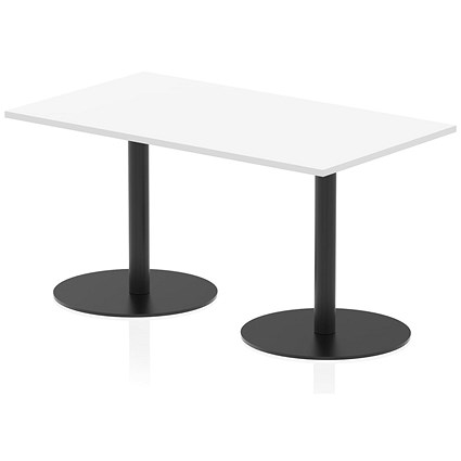 Italia Poseur Rectangular Table, 1400x800x720mm, White