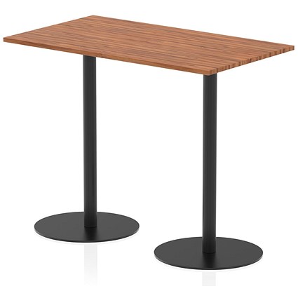Italia Poseur Rectangular Table, 1400x800x1145mm, Walnut