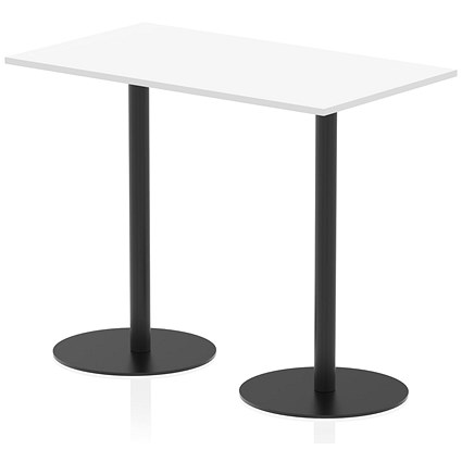 Italia Poseur Rectangular Table, 1400x800x1145mm, White