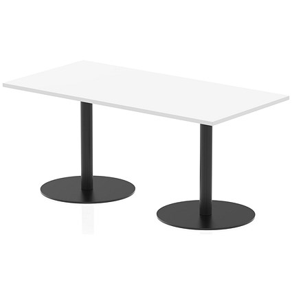 Italia Poseur Rectangular Table, 1600x800x720mm, White