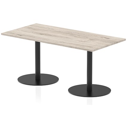 Italia Poseur Rectangular Table, 1600x800x720mm, Grey Oak