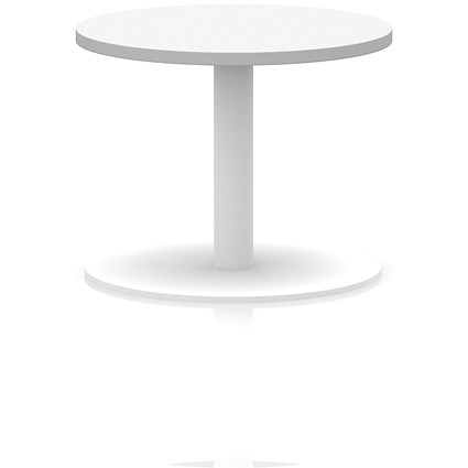 Italia Round Coffee Table, 600mm Wide, 475mm High, White Leg, White