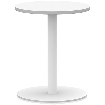 Italia Poseur Round Table, 600mm Wide, 720mm High, White Leg, White