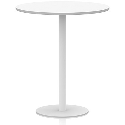 Italia Poseur Round Table, 1000mm Wide, 1145mm High, White Leg, White