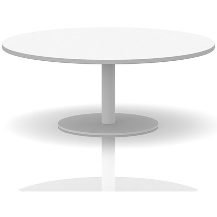 Italia Round Coffee Table, 1200mm Wide, 475mm High, White Leg, White