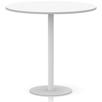 Italia Poseur Round Table, 1200mm Wide, 1145mm High, White Leg, White