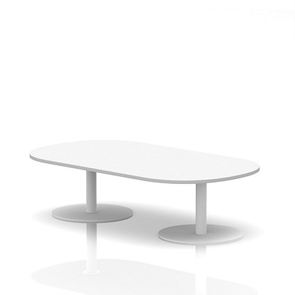 Italia Boardroom Coffee Table, 1800mm Wide, 475mm High, White Leg, White