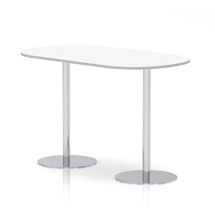 Italia Poseur Boardroom Table, 1800mm Wide, 1145mm High, White Leg, White