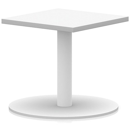 Italia Square Coffee Table, 600mm Wide, 475mm High, White Leg, White
