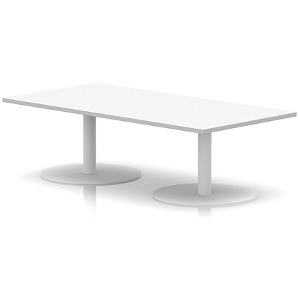Italia Rectangular Coffee Table, 1600x800x475mm, White Leg, White