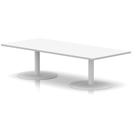 Italia Rectangular Coffee Table, 1800x800x475mm, White Leg, White