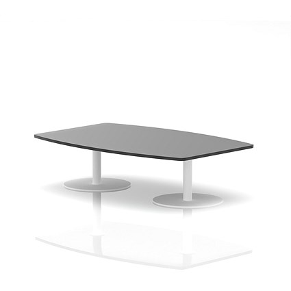 Italia High Gloss Coffee Table, 1800mm Wide, 475mm High, White Leg, Black