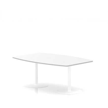 Italia Poseur High Gloss Table, 1800mm Wide, 725mm High, White Leg, White
