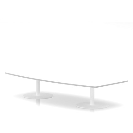 Italia High Gloss Coffee Table, 2400mm Wide, 475mm High, White Leg, White