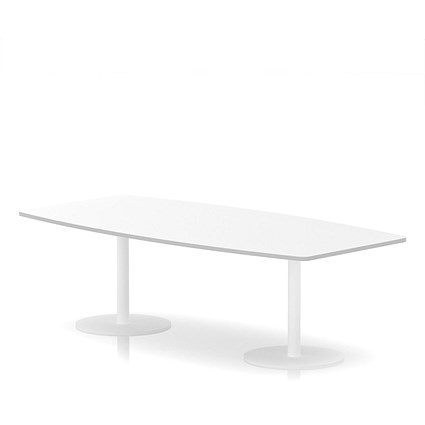 Italia Poseur High Gloss Table, 2400mm Wide, 725mm High, White Leg, White