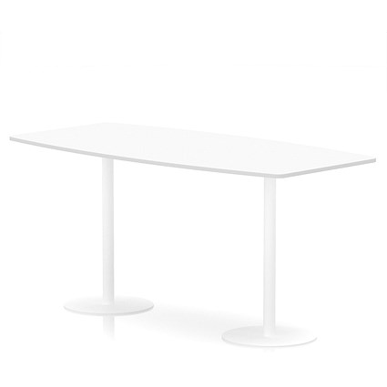 Italia Poseur High Gloss Table, 2400mm Wide, 1145mm High, White Leg, White