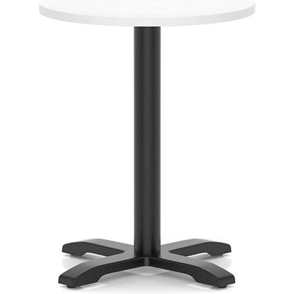 Italia 600mm Poseur Round Table White Top 750mm High Black Leg Cross Base