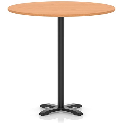 Italia 1200mm Poseur Round Table Beech Top 1170mm High Black Leg Cross Base