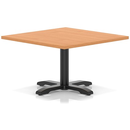 Italia 1000mm Square Coffee Table Beech Top 495mm High Black Leg Cross Base
