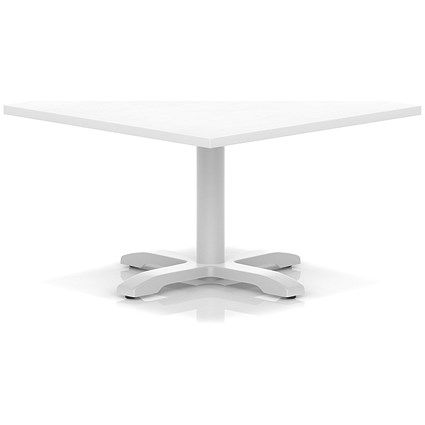 Italia 1000mm Square Coffee Table White Top 495mm High White Leg Cross Base