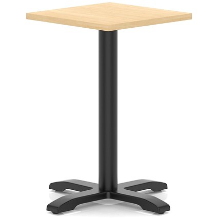 Italia 600mm Poseur Square Table Maple Top 750mm High Black Leg Cross Base