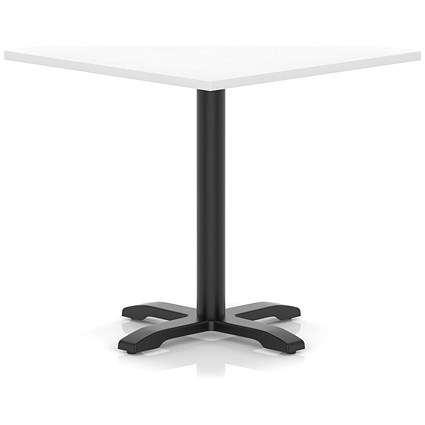 Italia 1000mm Poseur Square Table White Top 750mm High Black Leg Cross Base