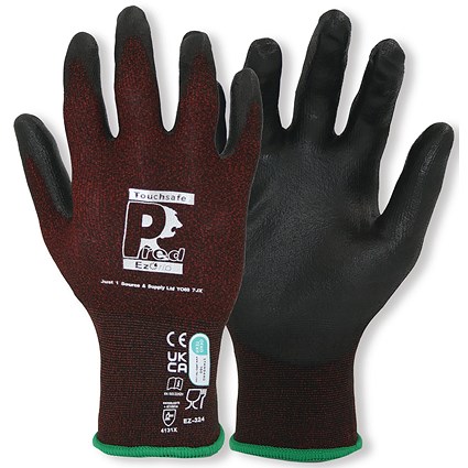 Pred EZ-Grip Touchsafe Cut 1 Safety Gloves 1 Pair Brown/Black 11 (Pack of 10)