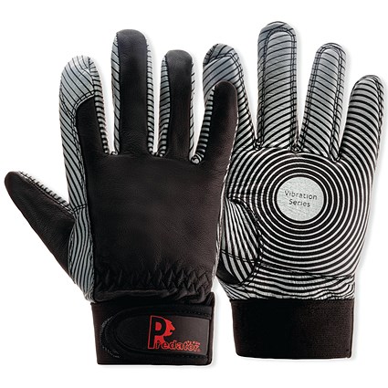 Pred Anti-Vibe Goatskin Leather Gloves 1 Pair Black 8