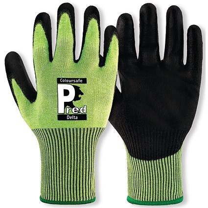 Predator Delta Coloursafe Cut D Safety Gloves 1 Pair Green/Black 10 (Pack of 10)