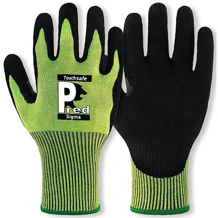 Pred Sigma Cut D Safety Gloves 1 Pair Vend Ready Packaging Green/Black 7 (Pack of 10)