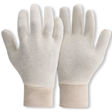 Pred Seamless Stockinette Gloves 1 Pair White Large (Pack of 10)
