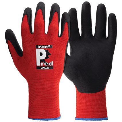Pred Sensor Touchsafe Cut 1 Safety Gloves 1 Pair Red/Black 10 (Pack of 10)