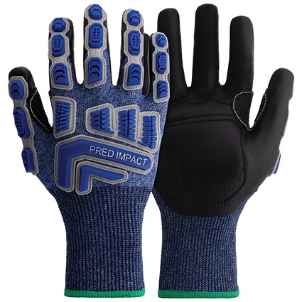 Pred Impact Cut F Safety Gloves 1 Pair Blue/Black 9
