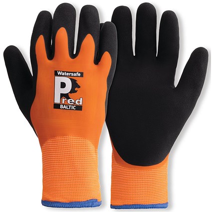 Pred Baltic Watersafe Thermal Gloves 1 Pair Orange/Black 7 (Pack of 10)