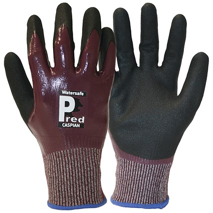 Pred Caspian Watersafe Cut F Safety Gloves 1 Pair Dark Brown/Black 7 (Pack of 10)