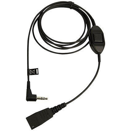 Jabra Quick Disconnect (QD) Cord to 3.5mm Jack Cord with Answer/End/Mute Function 8735-019